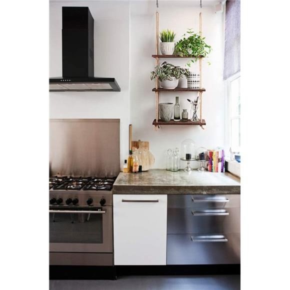 Hanging Shelves 3 Tier Rustic Wood Floating Wall Shelves Photo Plant Display - Picture 7 of 7